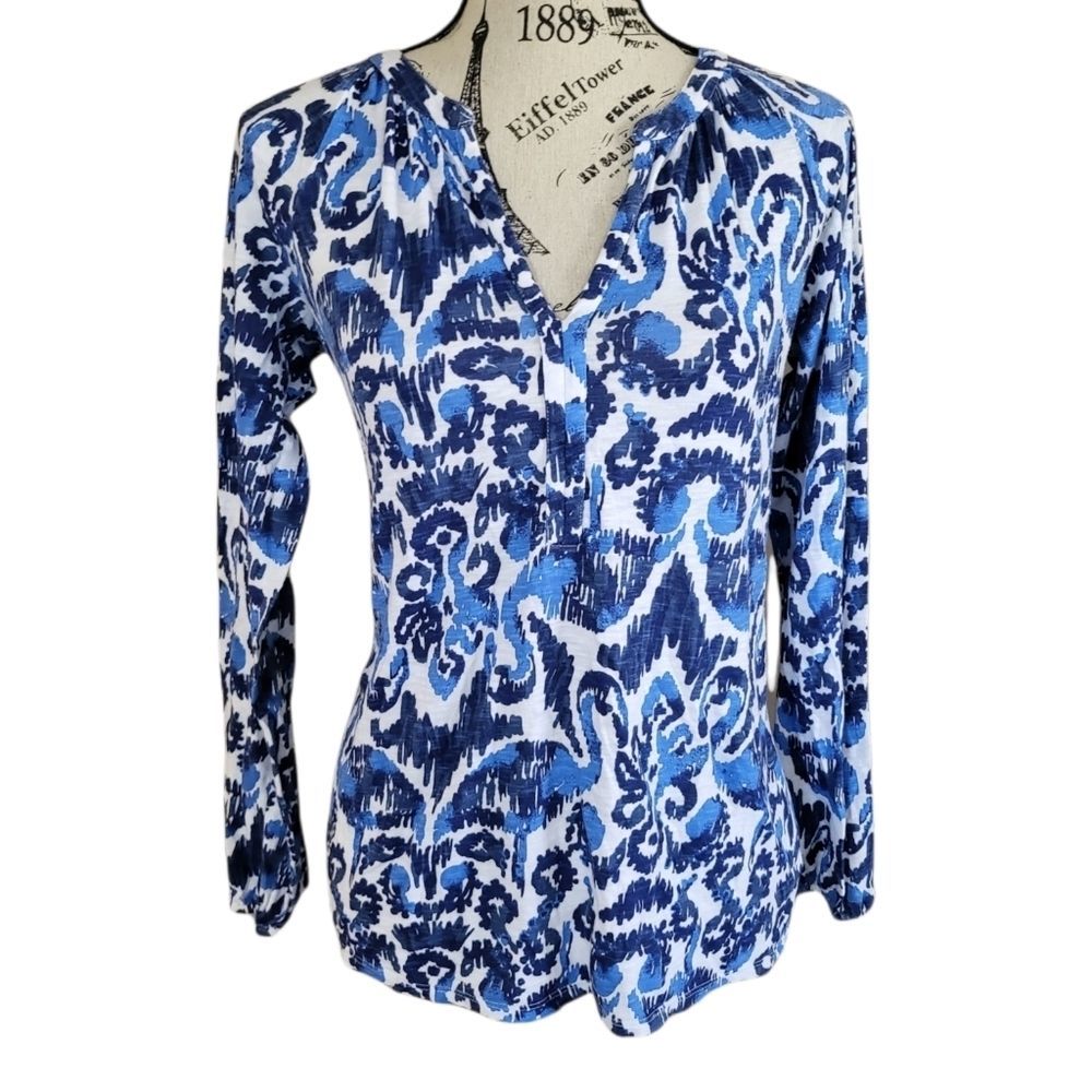 Lilly Pulitzer Resort Navy Beach Bathers Blouse Size Small